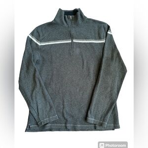 Banana Republic 3/4 zip long sleeve top sweater gray mens XL pullover stripe
